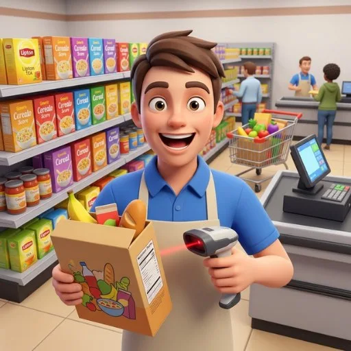 Supermarket Sim cover artwork from the official Meta Store page