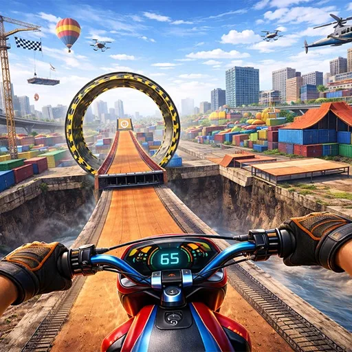 VR Stunt Bike Extreme Moto Rush Sim cover artwork from the official Meta Store page