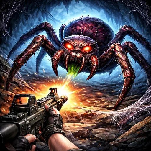 Dark Caverns: Shoot to Survive cover artwork from the official Meta Store page