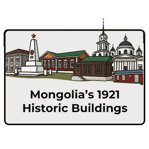 Mongolia’s 1921 Historic Buildings cover artwork from the official Meta Store page