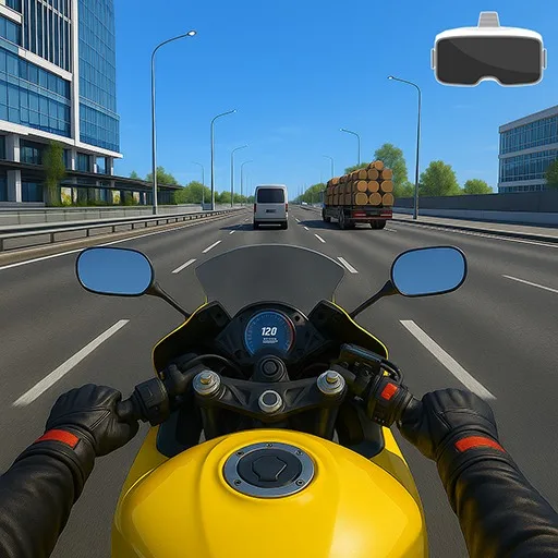 Moto Rider: Highway Racing Game VR cover artwork from the official Meta Store page