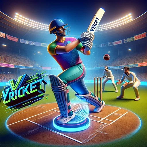 Vricket VR Cricket Game cover artwork from the official Meta Store page