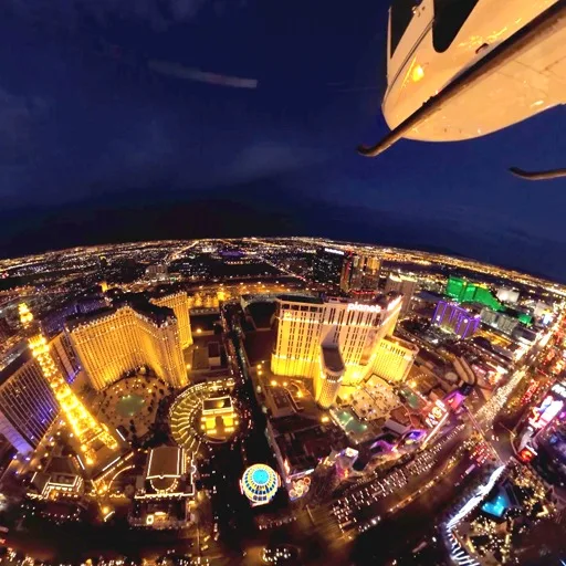 Las Vegas Helicopter Flight - Hanging outside of the helicopter - VR Travel cover artwork from the official Meta Store page