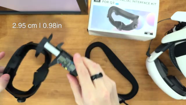 Calipers measuring the AMVR FC4 forehead section at 2.95 centimetres