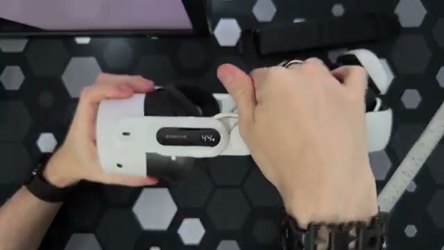 BOBOVR E3 Pro battery cable routed along the strap