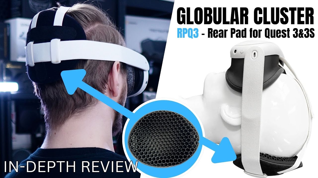 Globular Cluster RPQ3 honeycomb rear pad fitted to Quest stock and third-party head straps
